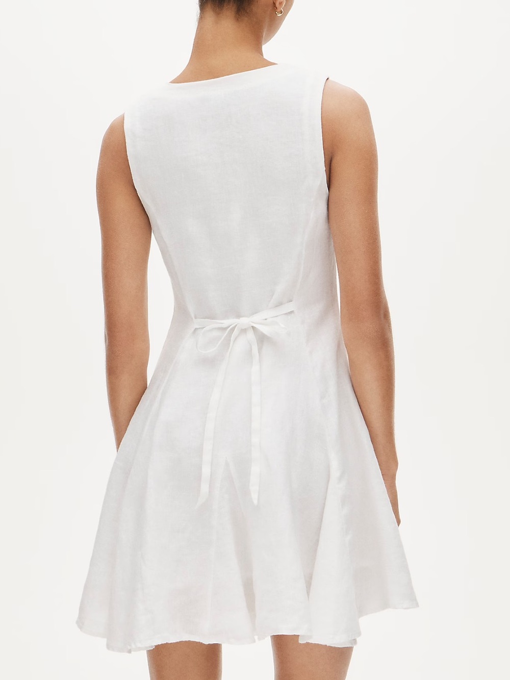 J. Crew White Sleeveless V-Neck Button-Front Dress - Picture 2 of 10